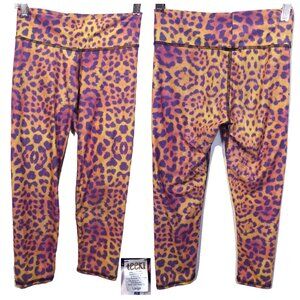TEEKI GOLD AWAKENING LEOPARD HOT PANT Capris LEGGINGS Small (tag says large)